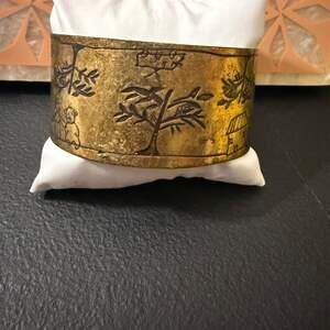 Vintage Brass Engraved Cuff